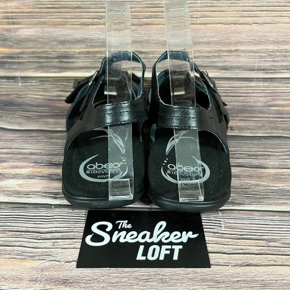 Abeo Bliss Women's Black Strappy Orthopedic Sandals - Picture 4 of 8